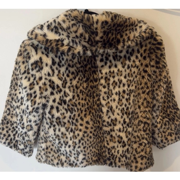 Forever 21 Leopard Cheetah Animal Print Faux Fur Crop Jacket Size S/P Small - Picture 2 of 8